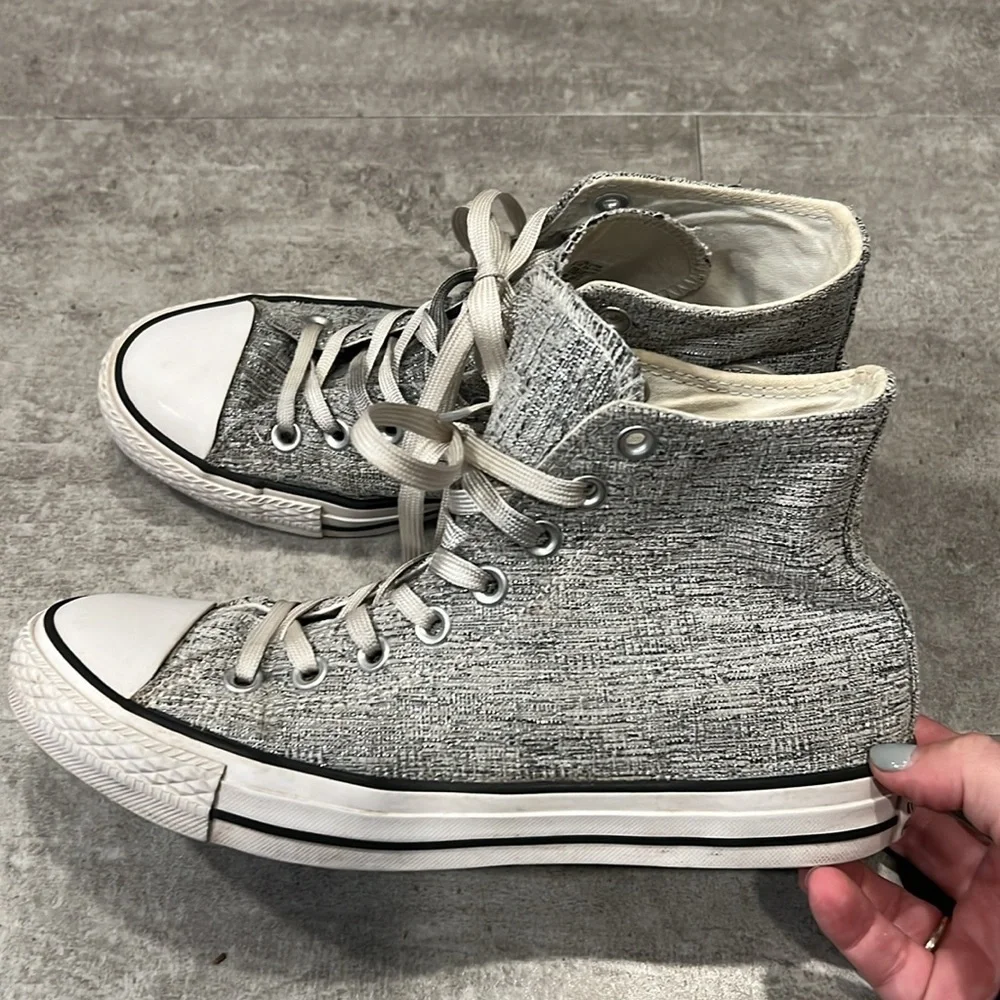S1078 Converse 553411F All Star Chuck Taylor Sparkle Hi Top Sneakers Women's 9 - Picture 3 of 8